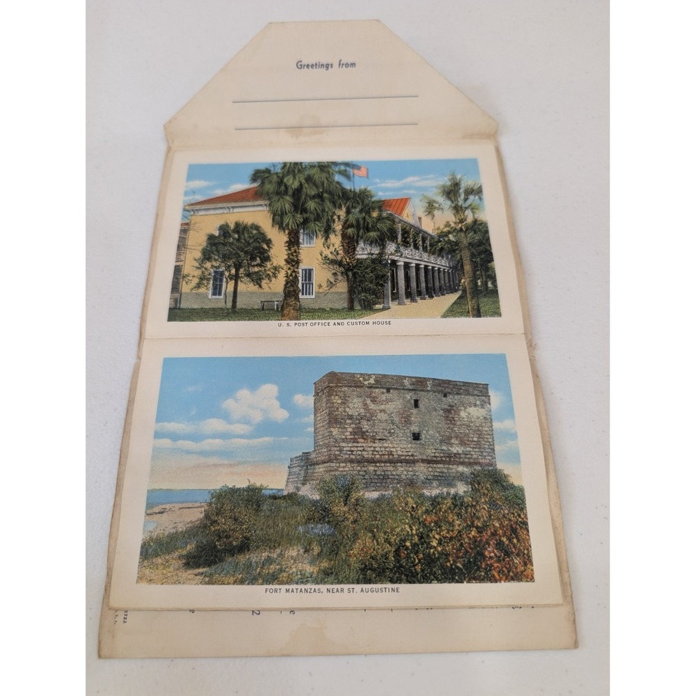 Vintage St. Augustine FL Souvenir Postcard Folder – Fort Marion, Oldest City - Picture 5 of 7